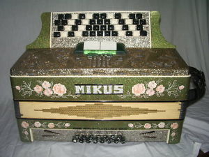 John Mikus Cleveland 4 Row 4 Reed Button Box Accordion G,C,F,Bb Excellent Cond.