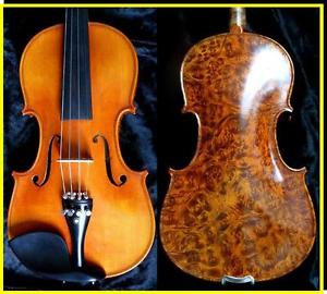 VIOLON DE LUTHERIE TAILLE 4/4  FOND 1 PIÈCE EN ÉRABLE MOUCHETÉ  cordes Pirastro