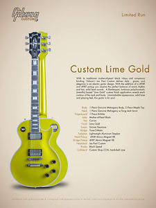 Gibson Les Paul Custom Lime Gold - E-Gitarre inkl. Koffer