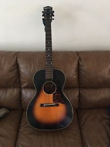 1930s Vintage Kalamazoo Sunburst Acoustic Guitar With Case