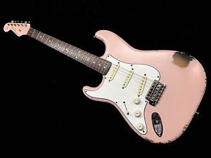 LEFTY! Fender 1962RI Stratocaster Guitar Aged Shell Pink Nitro Left RELIC HSC