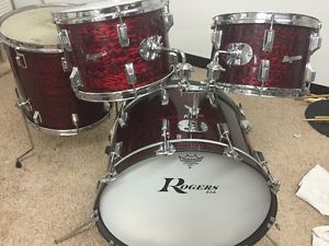 Vintage Rogers Holiday Red Onyx Drum set  CLEAN - Includes 5 X 14 Dynasonic
