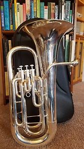 Silver VMI 3171A 4-Valve Euphonium | with case | MADE IN GERMANY | Plays Great!