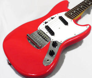 Used Fender Japan / Mustang MG69 Matching Head RED from JAPAN EMS