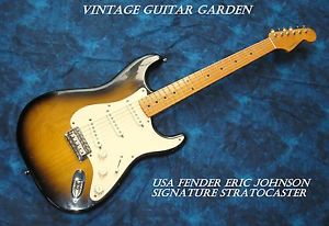 USA Fender Eric Johnson Sig Strat,  2 Tone burst, Nitro, Light Relic, case 7.3lb
