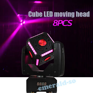 8 Units Cube Moving Head LED 60w RGBW 4in1 Beam Moving Head DJ Club Wash Light