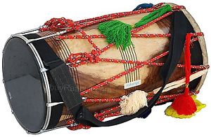 Handmade  Natural Punjabi Bhangra Dhol Shesham Wood  By Dorpmarket