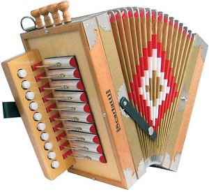 Scarlatti CAJUN 1-RANGÉE ACCORDÉON DIATONIQUE EN C,4 arrêt. Naturel Bois. De