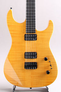 Marchione Vintage Tremolo Drop Top Mahogany body H-H Amber Used  w/ Hard case