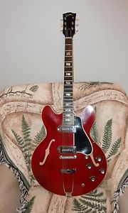 GIBSON ES-330 TDC 1967 CHERRY RED GD COND PEARL BLOCKS P-90S