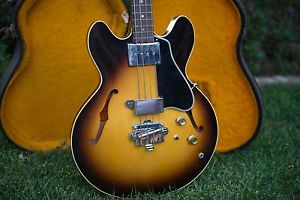 1966 Vintage Gibson EB-2 Excellent Condition with Original Case Tobacco Burst