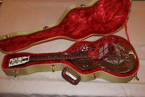 New Saga Regal RC-51 Tricone Resonator Guitar Bell Brass + Tweed HC CASE