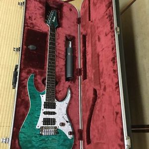Used! Ibanez Prestige RG2750QV Guitar Trans Aqua Blue w/Hardcase