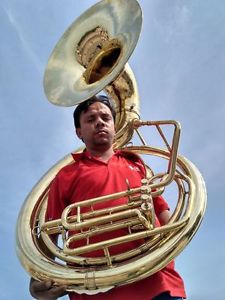Sousaphone 25" Bell Big Jumbo Size in Brass Gold Lacquer With Free Box & Mouthpc