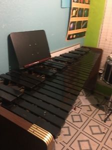 4 Octave Deagon Marimba, black keys, slightly splintered middle B flat key