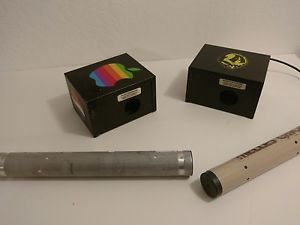 Two Vintage Helium–Neon (HeNe) Lasers (w/ 2 mirror boxes and computer)
