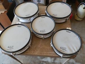5 ROLAND V DRUMS WHITE MESH HEADS PD-120,PD-100