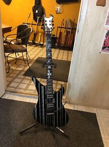 Schecter Synyster Custom Electric Guitar in Black with Silver Pinstripes!