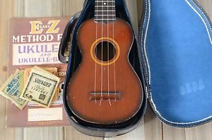 Vintage 1930s Gibson Uke-1 sunburst X braced mahogany soprano ukulele with case