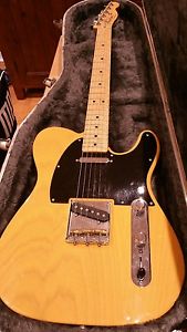 Fender Mexican fsr butterscotch blonde telecaster with bare knuckle pickups.