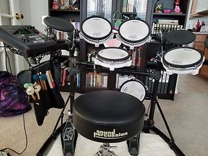 Roland V Custom TD-8 Drum with TAMA Double Kicker and Sound Percussion Throne.