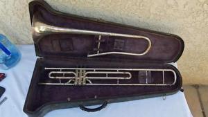 Antique 1918 CG Conn 8G Elkhart Valve Tenor Trombone 7" Bell w/ Case Italian