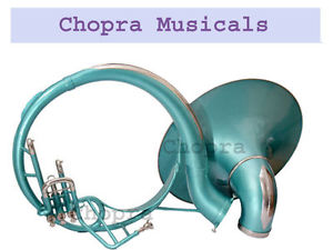 Sousaphone Painted Green 22" Bb "Chopra" 3V BAG n MOUTH PIECE Free