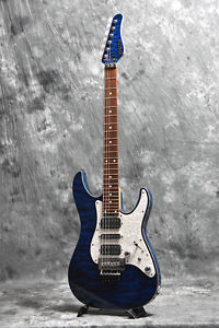 Schecter EX24-CTM-FRT Black AQUA Stratocaster Made in Japan Electric guitar