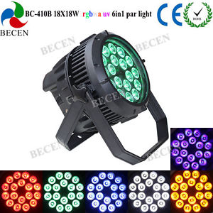 3pcs 18X18W 6IN1 RGBWA UV LED par light waterproof par can light with barn door