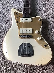 MJT Jazzmaster Olympic White Body and Hardware Relic Staytrem