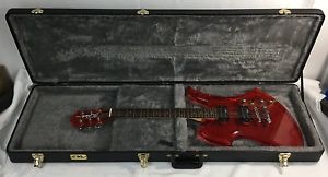 RARE!!! BC RICH ACRYLIC MOCKINGBIRD ELECTRIC GUITAR CLEAR CHERRY RED WITH CASE!