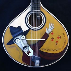 SPECIAL ART ON PORTUGUESE GUITAR FOR COLLECTORS - COIMBRA MODEL -FERNANDO PESSOA