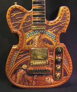 NATIVE AMERICAN ART CUSTOM MADE ELECTRIC GUITAR