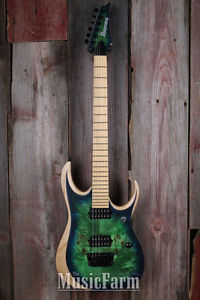 Ibanez Iron Label RGDIX6MPB Electric Guitar Poplar Burl Top Surreal Blue Burst