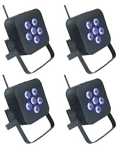 4x DJ LED Par light Quad RGBA/RGBW  LED Wireless Battery Stage Wash par Light