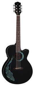 Luna Guitars Fauna - Chitarra acustica amplificabile, con carpa Koi decorativa,