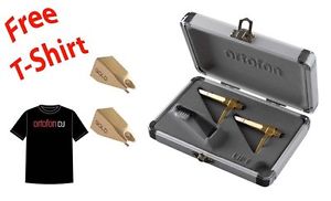 Ortofon Concorde Gold Twin Pack + 2 Extra Gold Stylus + Ortofon DJ T-shirt