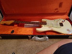 1969 Fender Stratocaster Heavy Relic Reverse Headstock Faded Vintage White NOS