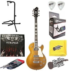 Hagstrom SUSWECU-CHS Champagne Sparkle Electric Guitar w/Strings + More