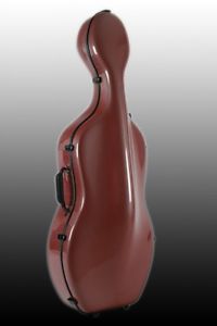 Luxe 4/4 Carbone Violoncelle étui, env. 3 kg, très léger, Couleur rouge clair