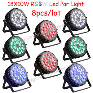 8PCS 18x10w LED LIGHT RGBW 4in1 STAGE PARTY SHOW PROFESSIONAL DJ