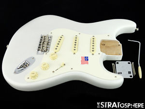 LOADED 2016 USA Fender ERIC JOHNSON Strat BODY Guitar Nitro White Blonde