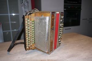 Steirische Harmonika/Akkordeon Strasser 4 reihig/15 Bässe von 1958