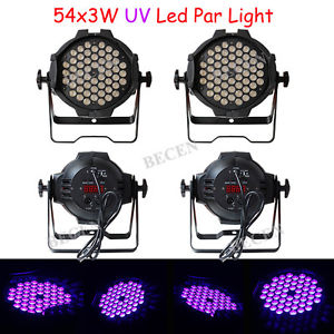 4pcs/lot 54x3w UV LED PAR Light 3CH purple PAR LED DJ stage lighting for sale