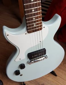 Left handed Gordon Smith GS1 guitar with P90 pick up. In Sonic Blue.