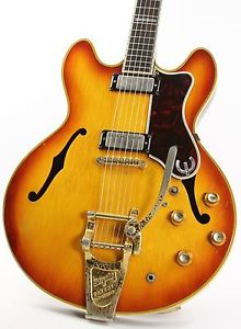 Vintage 1966 Epiphone E212TV Sheraton Sunburst W/ OHSC & Factory Bigsby!