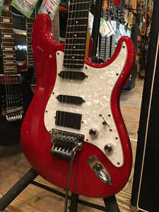 Moon ST-Type MOD See through Red Strat EMG Floyd Rose Electric Guitar
