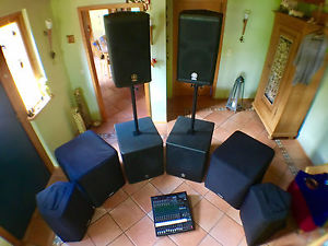 Yamaha PA-Aktivboxen: 2 DSR 12 und 2 DSR 18 samt Yamaha Mixer MPG 16 X