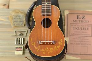 Vintage 1930 Washburn 5317 Soprano Ukulele tooled leather case Lyon & Healy