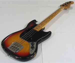 VINTAGE 1977-78 FENDER USA MUSTANG BASS GUITAR 99% ORIGINAL SUNBURST
